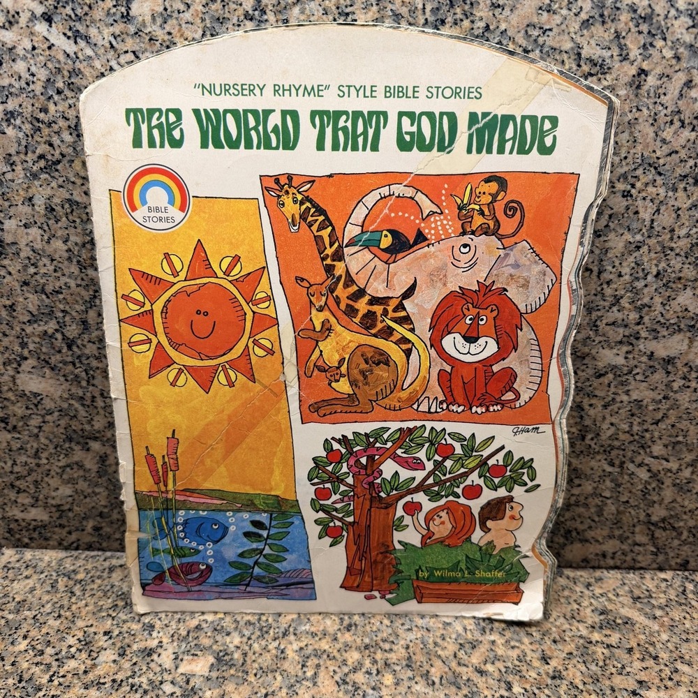 Vintage 1968 The World That God Made Wilma L Shaffer Bible Picture Story Book
